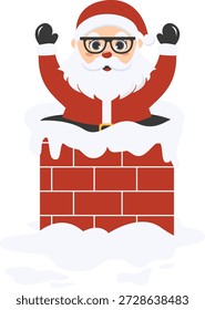 Adorable personaje de Santa Claus. Ilustración vectorial con estilo de dibujos animados.