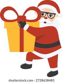 Adorable personaje de Santa Claus. Ilustración vectorial con estilo de dibujos animados.
