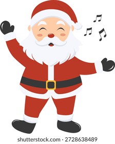 Personagem Adorável do Papai Noel. Ilustração vetorial com estilo de desenho animado.