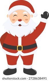 Adorable personaje de Santa Claus. Ilustración vectorial con estilo de dibujos animados.