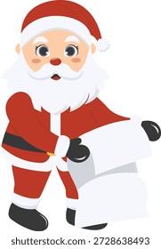 Adorable personaje de Santa Claus. Ilustración vectorial con estilo de dibujos animados.
