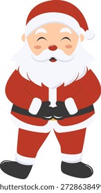Adorable personaje de Santa Claus. Ilustración vectorial con estilo de dibujos animados.