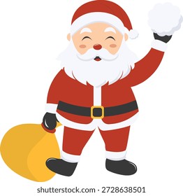Adorable personaje de Santa Claus. Ilustración vectorial con estilo de dibujos animados.