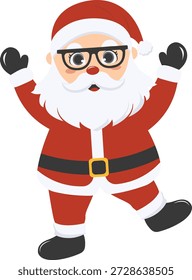 Adorable personaje de Santa Claus. Ilustración vectorial con estilo de dibujos animados.
