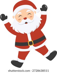 Adorable personaje de Santa Claus. Ilustración vectorial con estilo de dibujos animados.