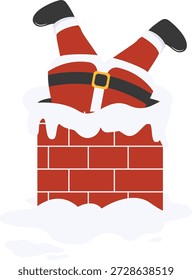 Adorable personaje de Santa Claus. Ilustración vectorial con estilo de dibujos animados.