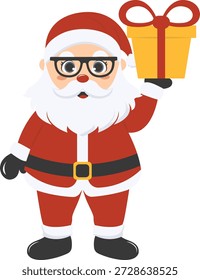Adorable personaje de Santa Claus. Ilustración vectorial con estilo de dibujos animados.