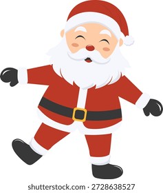 Adorable personaje de Santa Claus. Ilustración vectorial con estilo de dibujos animados.