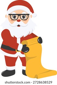 Adorable personaje de Santa Claus. Ilustración vectorial con estilo de dibujos animados.