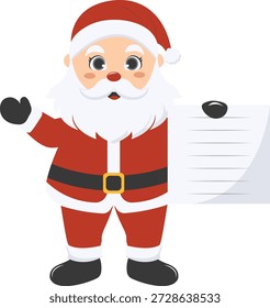 Adorable personaje de Santa Claus. Ilustración vectorial con estilo de dibujos animados.