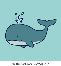 Adorable Ilustración vectorial de animales marinos