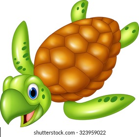 Adorable sea turtle. isolated on white background