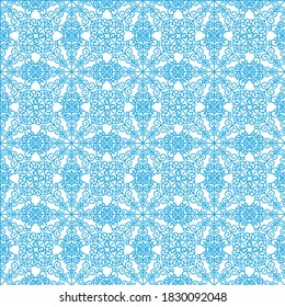 
Adorable seamless pattern of blue snowflakes on a white background. Winter decor items for postcards, wrapping paper, fabric, wallpaper and more. Stock vector illustration for decoration and design