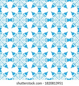 Adorable seamless pattern from cute snowflakes on a white background. Winter elements in a flat style for cards, wrapping paper, fabric, wallpaper and more. Stock vector illustration for design