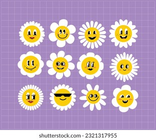 Adorable set of 70s hippie sunflower patterns. Perfect for adding a cute and retro touch to your designs. 