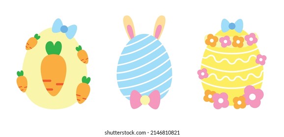 Adorable set of decorative full editable Easter eggs.