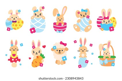 Adorable set of full editable Easter inspired illustrations. 
