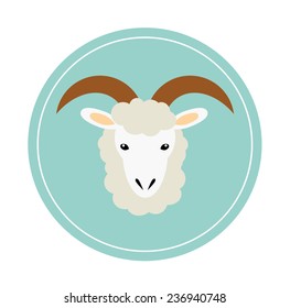 adorable sheep circle logo 