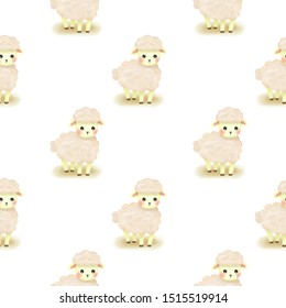 adorable sheep illustration in seamless pattern for personal project,background, invitation, wallpaper and many more