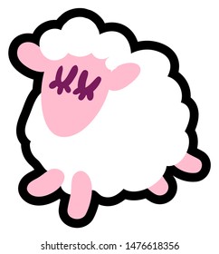 Adorable sheep, lamb flat vector illustration. Cute animal, livestock. Farming cartoon symbol
