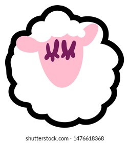 Adorable sheep, lamb flat vector illustration. Cute animal, livestock. Farming cartoon symbol