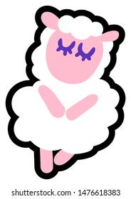 Adorable sheep, lamb flat vector illustration. Cute animal, livestock. Farming cartoon symbol