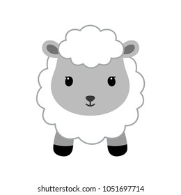 Adorable sheep in modern flat style.