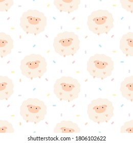 Adorable Sheep Seamless Background Repeating Pattern Stock Vector ...