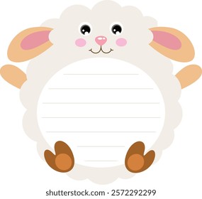 
Adorable Sheep Shaped Sticker Label