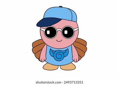 Adorable Shelly Vector Art Illustration. Charming and playful Shelly vector art, perfect for vibrant and adorable digital print.
