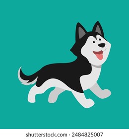 Adorable Siberian Husky Dog Vector Illustration