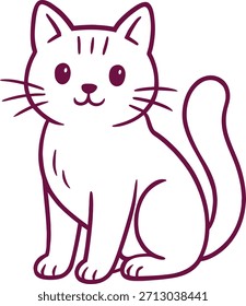 Adorable simple dibujado a mano lindo gato ilustración