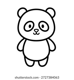 Adorable personaje de oso panda simple en un estilo de diseño plano lindo y amigable. Perfecto para libros infantiles, Sitios web y gráficos lúdicos.