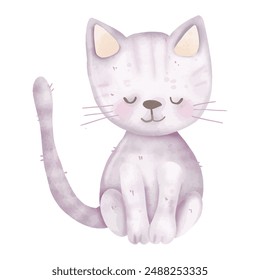 Adorable Sleeping Cat Illustration for Cozy Decor