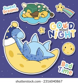 Colección de ilustraciones de dinosaurio Adorable Sleeping