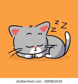 Adorable Sleeping Kitten Character Doodle Special Illustration