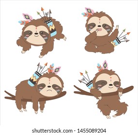 adorable sloth illustration for personal project, background, invitation, wallpaper and many more