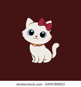 Adorable small fluffy kitten with big eyes vector illustration. Perfect for pet-themed designs, cute digital art, and charming cat graphics. Ideal for adding a sweet touch to your projects