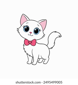 Adorable small fluffy kitten with big eyes vector illustration. Perfect for pet-themed designs, cute digital art, and charming cat graphics. Ideal for adding a sweet touch to your projects