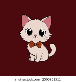 Adorable small fluffy kitten with big eyes vector illustration. Perfect for pet-themed designs, cute digital art, and charming cat graphics. Ideal for adding a sweet touch to your projects