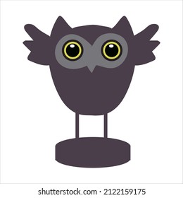 Illustration adorable de petit hibou sage. Image vectorielle figurine de hibou de nuit.