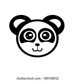 Adorable smiling panda head.