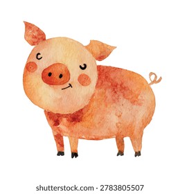 Adorable smiling pig face expression