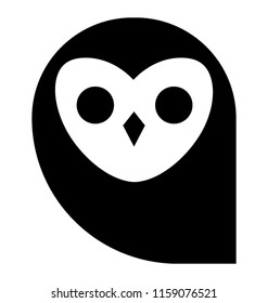 
Adorable solid icon of an owl
