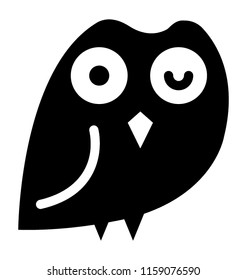 
Adorable solid icon of an owl
