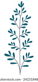 Adorable spring branch leaves , summer Background. Botanical illustration flat style. Isolated on white for greeting cards, Easter,thanksgiving. Kids design, for fabric, wrapping, textile, wallpaper