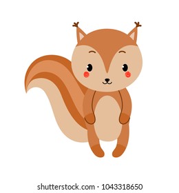 Adorable squirrel in modern flat style. Vector illustration.