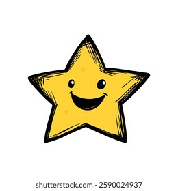 Adorable Star Doodle Art Icon Design