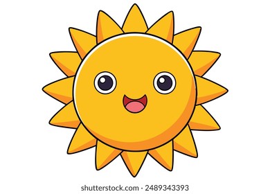 Adorable Sun Vector Art Clipart - Cute Cartoon Illustration for Print and Digital Use.