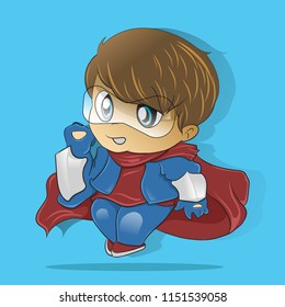 adorable superhero character vector